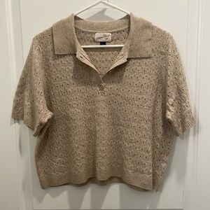 Universal Thread Beige Button Down Knit Top